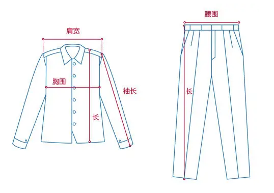 定做工作服測量展示圖，短袖工作服定做，冬季工作服定做